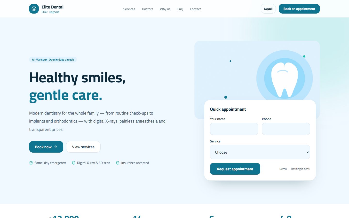 Clinic website — Elite Dental Clinic